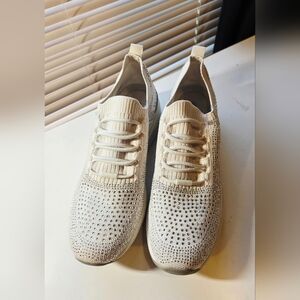 Skechers Women's Street Billion - Rhinestone Rambler knit wedge sneakers